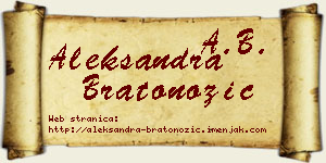 Aleksandra Bratonožić vizit kartica
